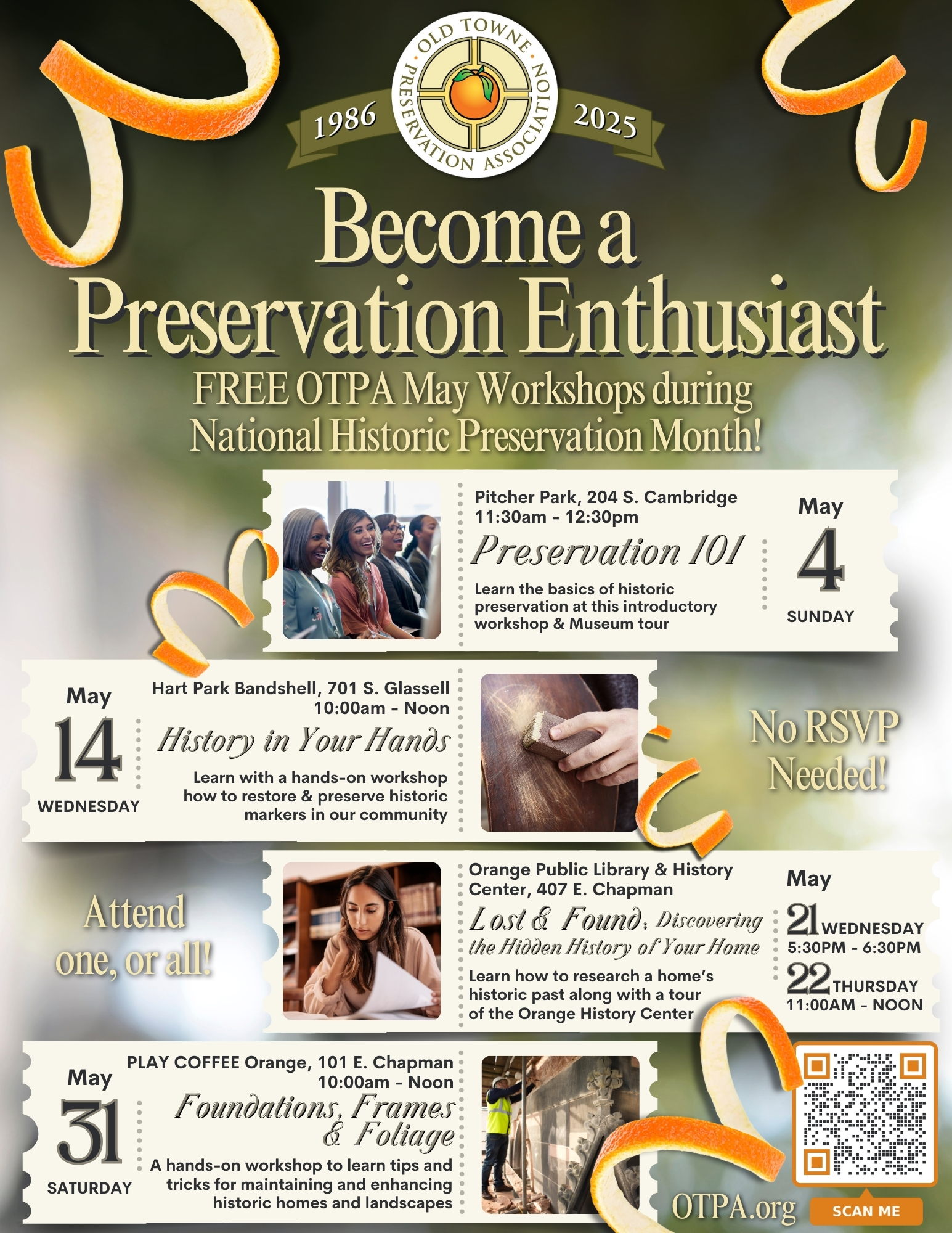 May Preservation Month Free Workshops